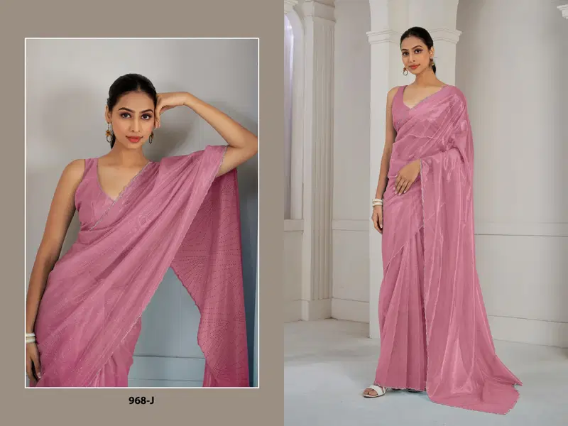 Mehek 968 A To R Organza Designer Party Wear Sarees Wholesale Shop In Surat
